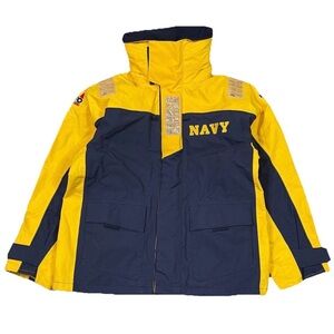 Musto Performance BR2 Offshore Sailing Jacket Mens Small Yellow Navy